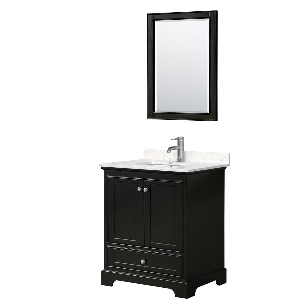 Deborah 30" Dark Espresso Bathroom Vanity with Carrara Marble Top