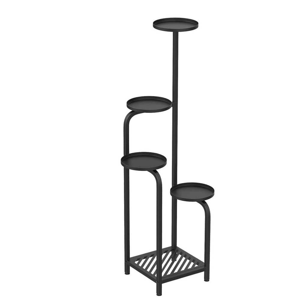 5-Tier Black Metal Plant Stand (10.2 in. H W x 46.8 in. H