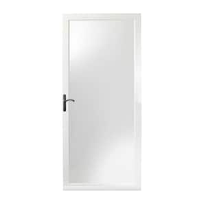 36 in. x 84 in. 3000 Series White Left-Hand Fullview Easy Install Aluminum Storm Door with Oil-Rubbed Bronze Hardware