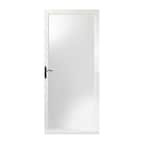 32 in. x 80 in. 3000 Series White Left-Hand Fullview Easy Install Aluminum Storm Door with Oil-Rubbed Bronze Hardware