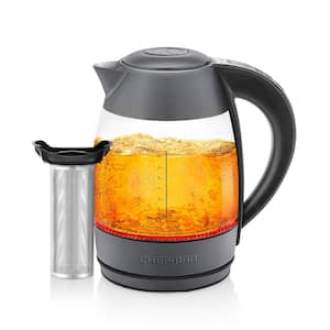 7 Cup 1500-Watt Grey Electric Glass Kettle with Digital Controller and Rapid 3 Minute Boil Technology