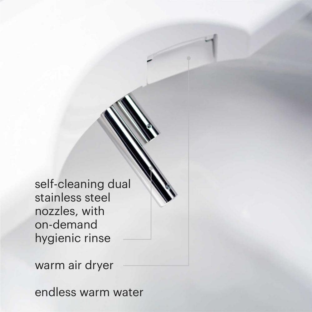 Brondell White Round Luxury Bidet Toilet Seat with Remote