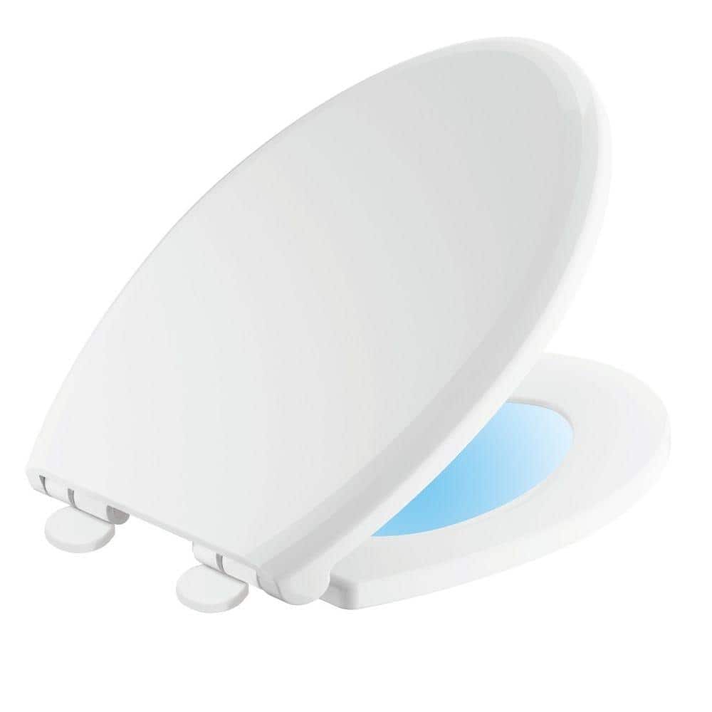 Delta Sanborne Elongated Closed Front Toilet Seat with NightLight in