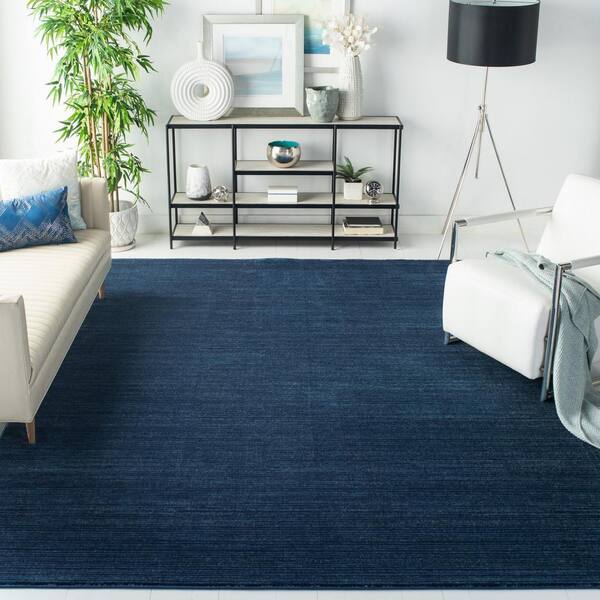 Vision 12 ft. x 18 ft. Navy Solid Marle Area Rug