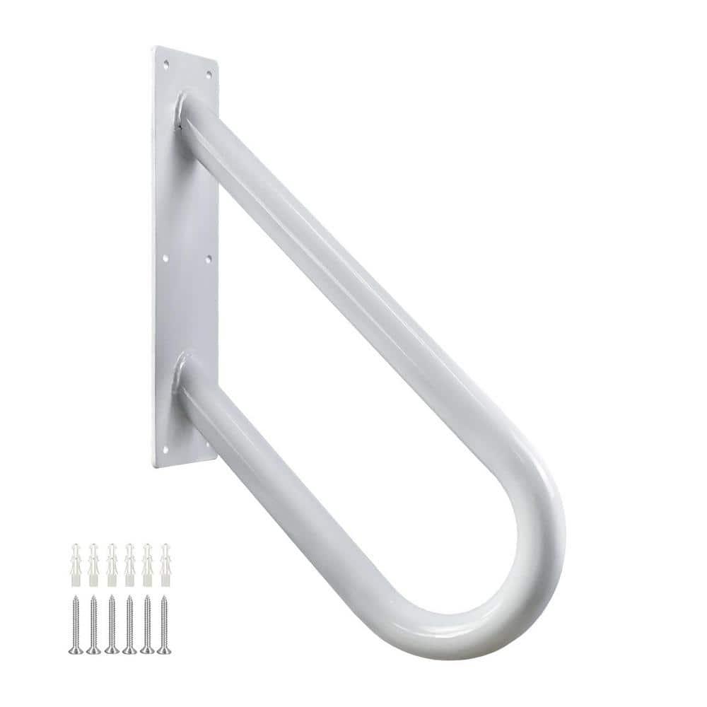 18 in. Metal Handrails for Outdoor Steps Wall Mount, U-Shaped Handrail with