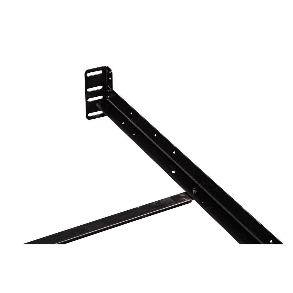California King Black Steel Bed Rails with Center Support