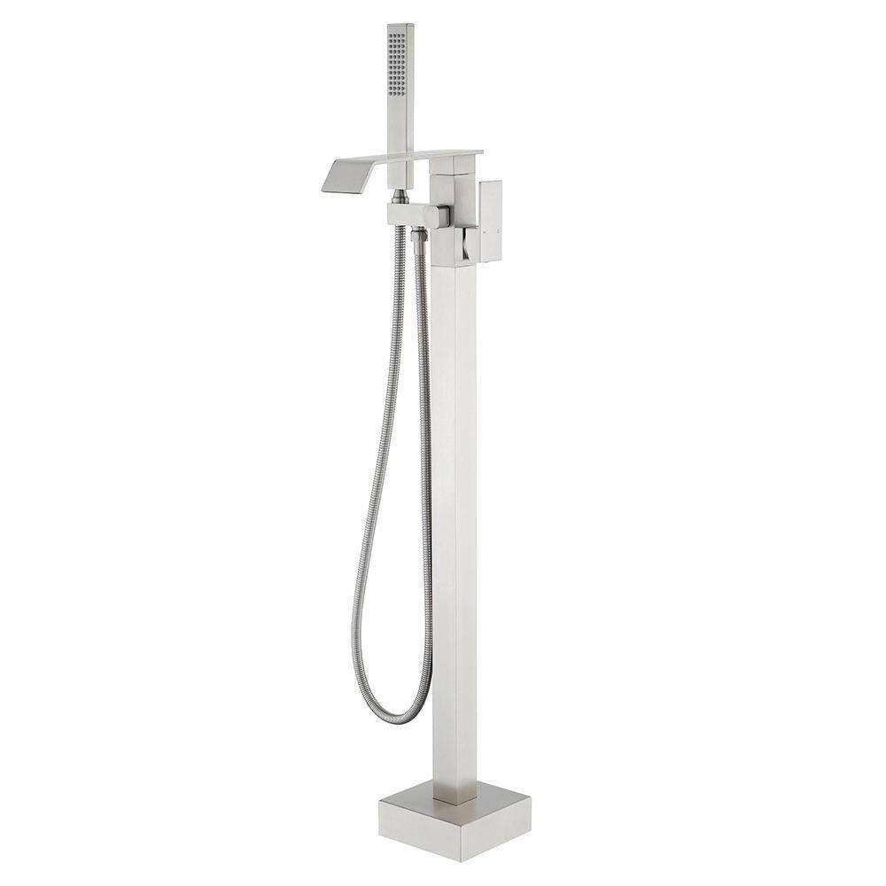 Single-Handle Freestanding Tub Faucet with Hand Shower in Brushed Nickel price history on PriceWatchPro