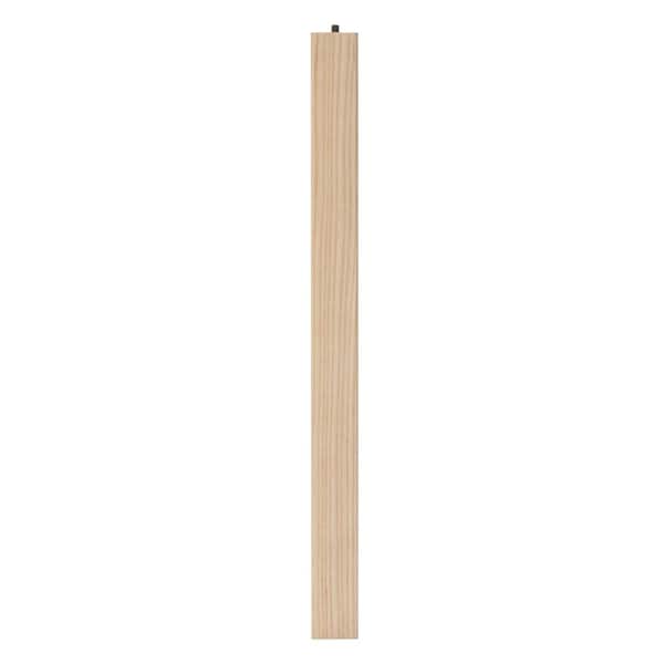 Waddell Parsons Square Table Leg with Hanger Bolt - 21 in. H x 1.625 in. Dia. - Sanded Unfinished Ash Wood - DIY Furniture Decor