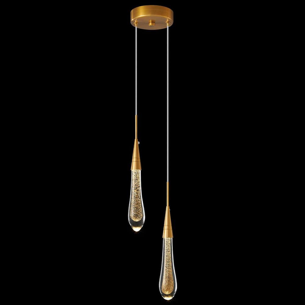 Home Lighting 10W 2 Light Gold Modern Crystal Bubble Dimmable LED Pendant Lights for Living Room (1 Fixture) price history on PriceWatchPro