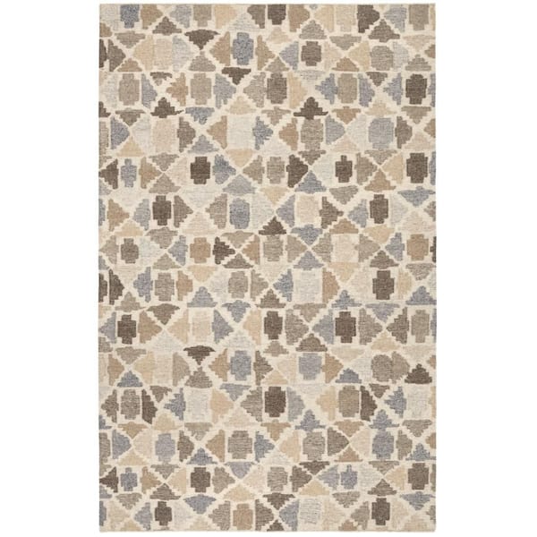 5 ft. x 8 ft. Natural Rufus Stone Kilim Handwoven Wool Indoor Area Rug