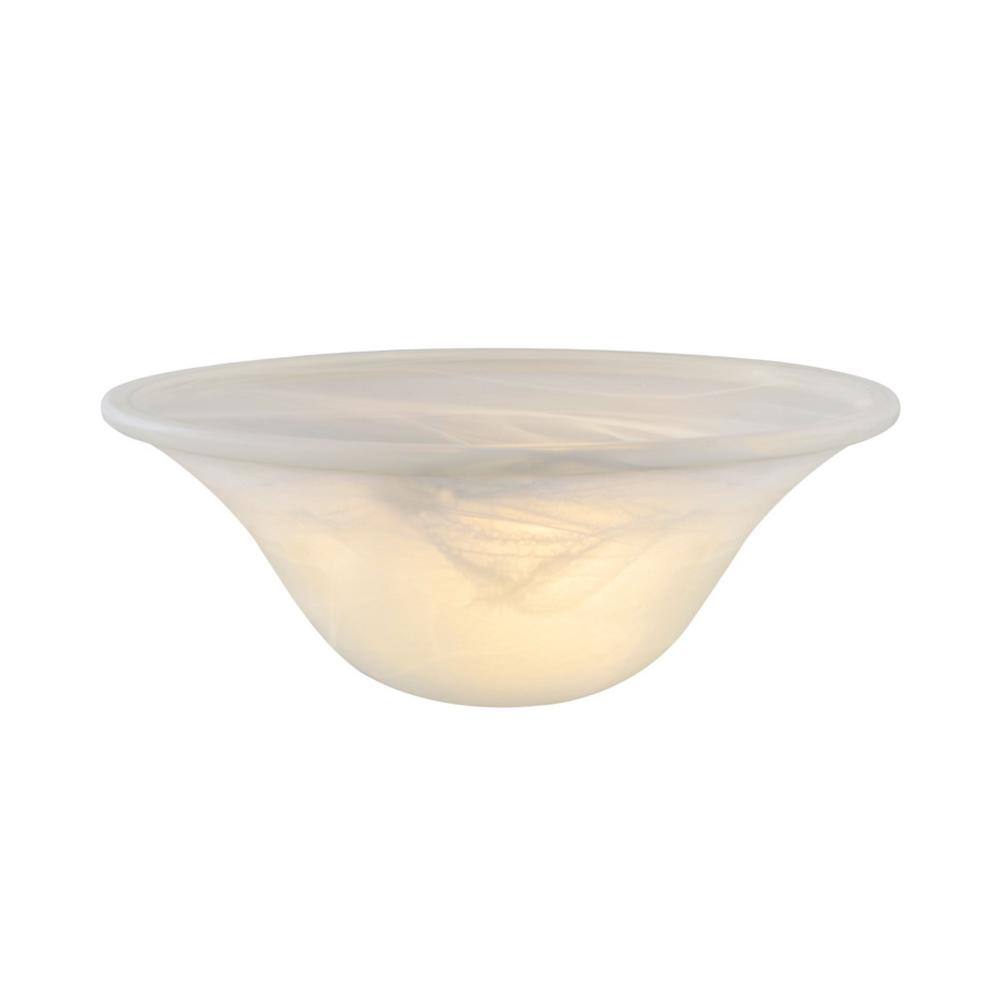 Alabaster White Glass Torchiere Lamp Shade, 12.25"