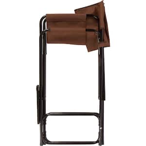 43 in. Brown Steel Folding Tall Director's Folding Chair