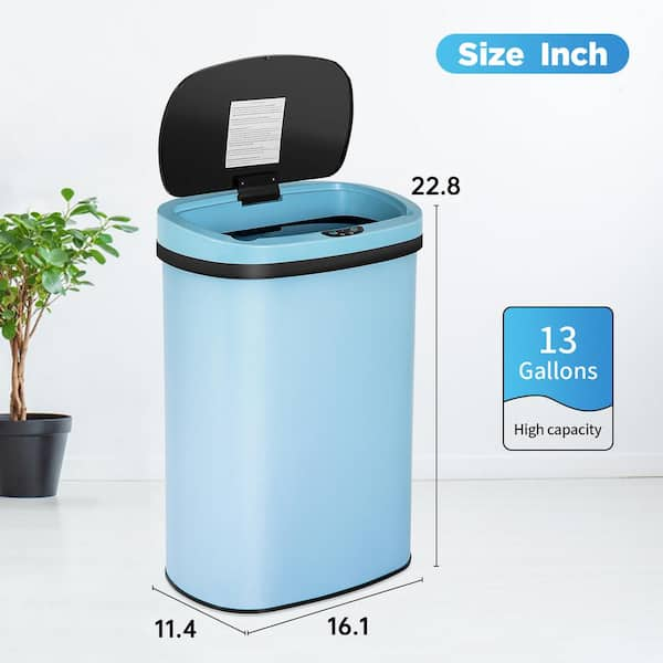 DCUS13DGRN Open Top Trash Can - 13 Gallon Capacity - 9 L x 14 3/4