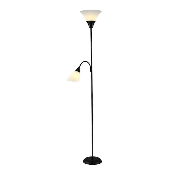 Black Torchiere Floor Lamp With, Torchiere Floor Lamps Home Depot