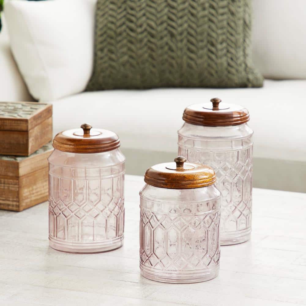 Clear glass jars with wooden lids, 2 sets/4 sets — Hei Luonto