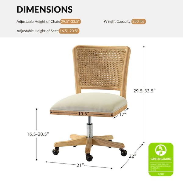 JAYDEN CREATION Crisolina Contemporary Beige Swivel Task