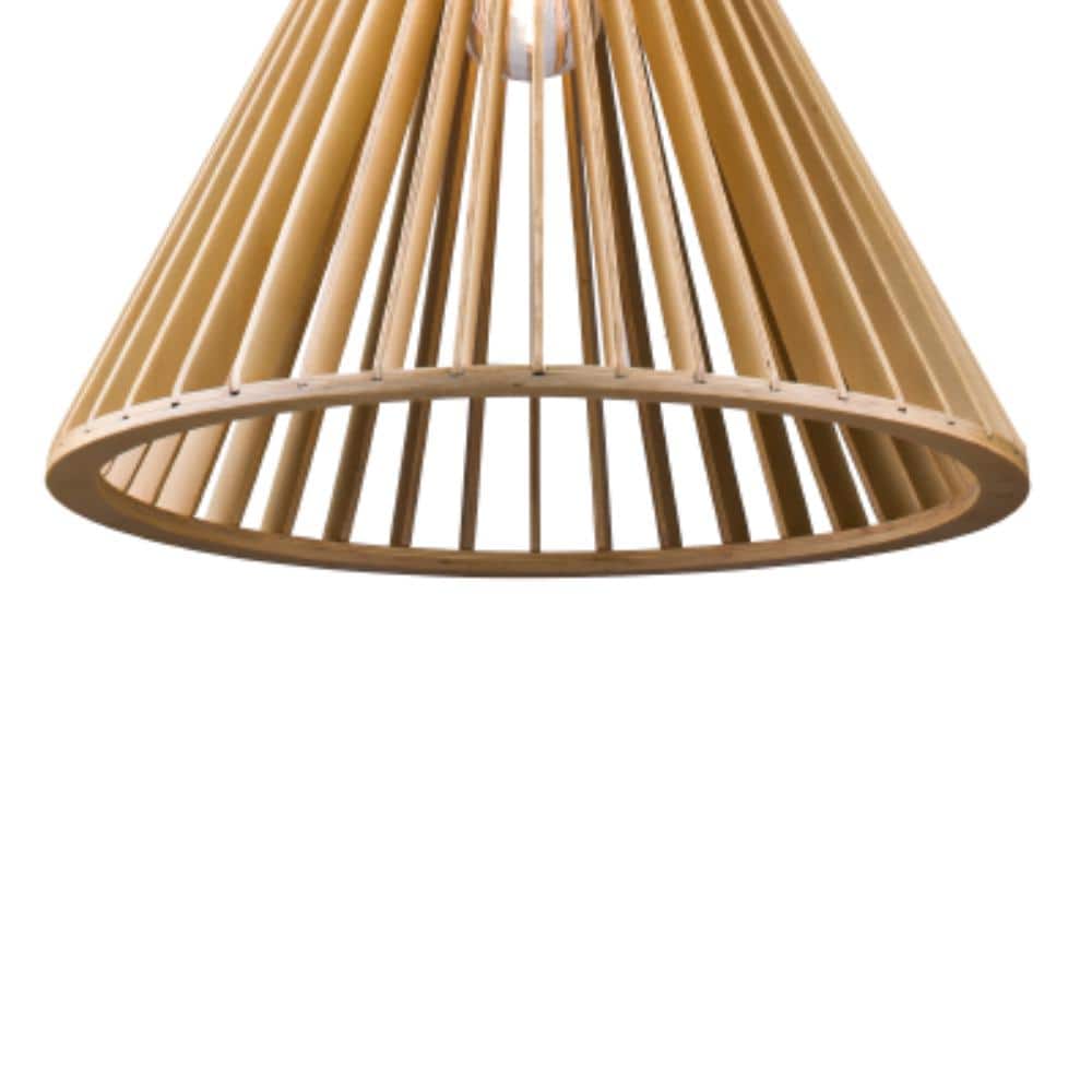 Bethel Wood Cage Frame 15.7" Modern Pendant Light