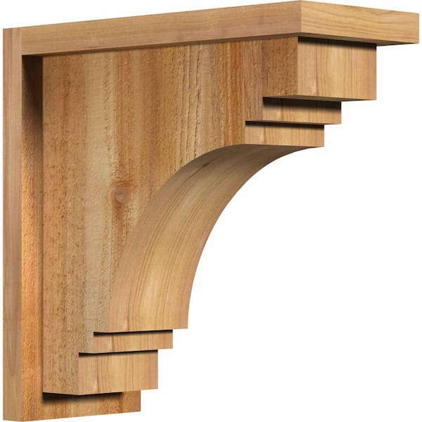 Ekena Millwork 6 in. x 14 in. x 14 in. Western Red Cedar Pescadero Rough Sawn Corbel with Backplate