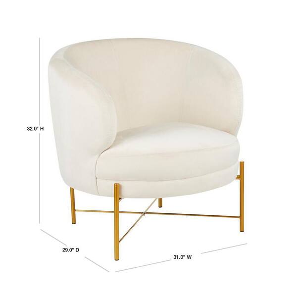 velvet cream accent chair