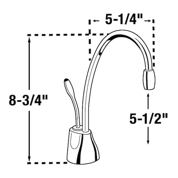 Contemporary Instant Hot Water Dispenser, 8.4 in., Single Handle Kitchen Faucet in White