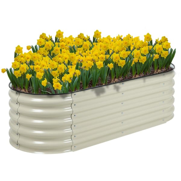 Aoodor 4-In-1 Modular Aluzinc Metal Raised Garden Bed Outdoor Garden Planter Box for Vegetable Flower Herb