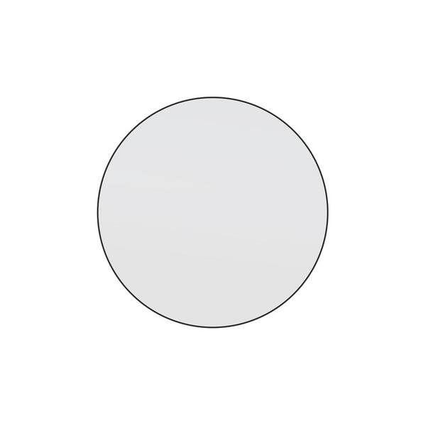 Glass Warehouse 28 in. W x 28 in. H Framed Round Bathroom Vanity Mirror in Black MFR28B