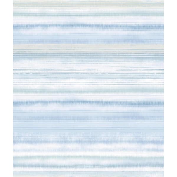 York Wallcoverings Fleeting Horizon Stripe Light Blue Paper Strippable Roll (Covers 56 sq. ft.)