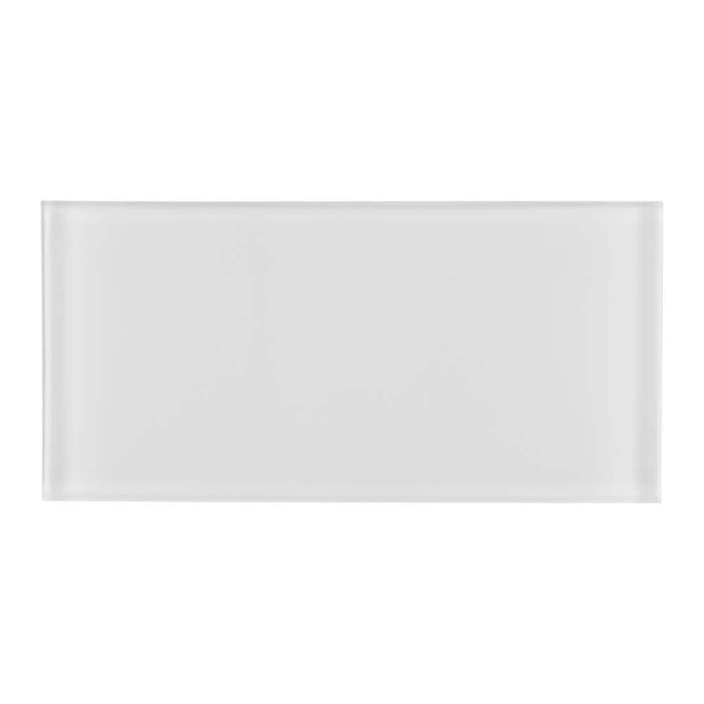 Daltile Clearbrook 3 in. x 6 in. Glass Snow Subway Tile (4 sq. ft ...