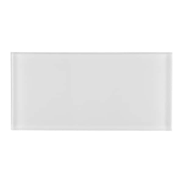 Daltile Clearbrook 3 in. x 6 in. Glass Snow Subway Tile (4 sq. ft. / case)