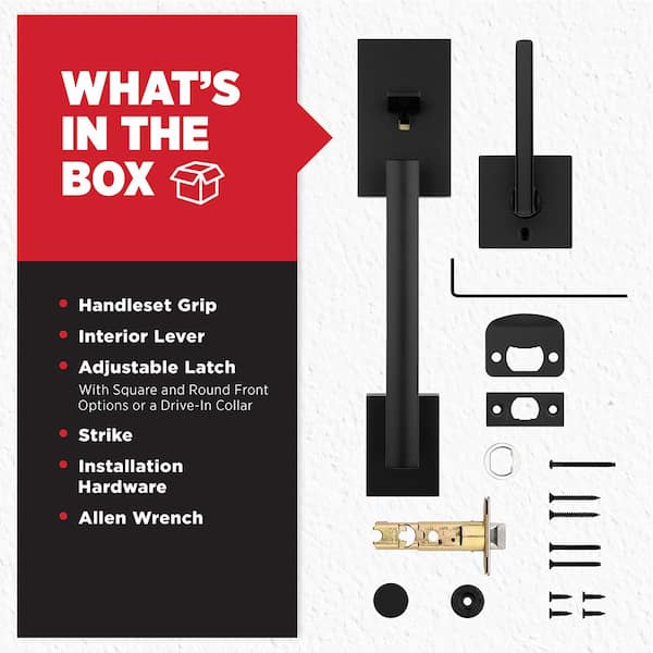 New Kwikset San Clemente Matte Black Door Handleset with Halifax Square Door Lever with Microban Antimicrobial Technology New Kwikset San Clemente Matte Black Door Handleset with Halifax Square Door Lever with Microban Antimicrobial Technology