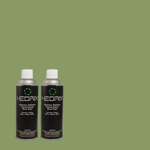 Hedrix 11 oz. Match of PPU11-3 Botanical Green Semi-Gloss Custom Spray Paint (8-Pack)