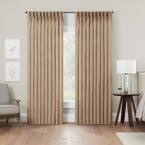 Serendipity Linen 10-Pleat Solid Polyester Pinch 50 in. W x 84 in. L Pleat Rod Pocket Light Filtering Panel