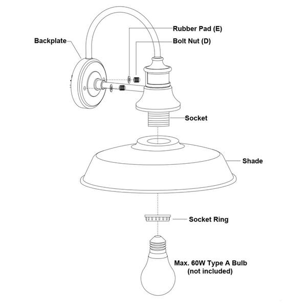 18-in W White Outdoor Flush Mount Light