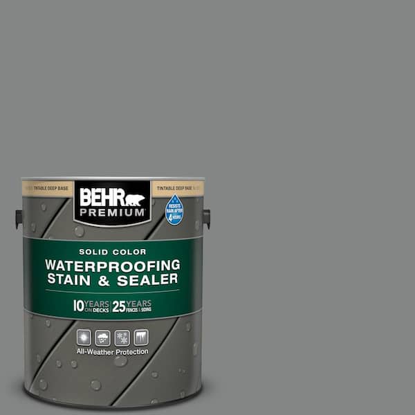 BEHR PREMIUM 1 gal. #PFC-63 Slate Gray Solid Color Waterproofing Exterior Wood Stain and Sealer