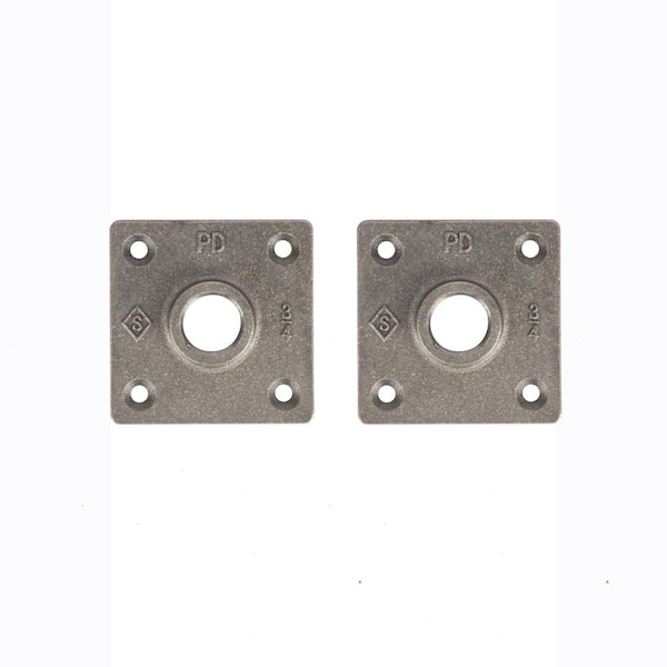 3/4 in. Black Iron Square Flange (2-Pack)