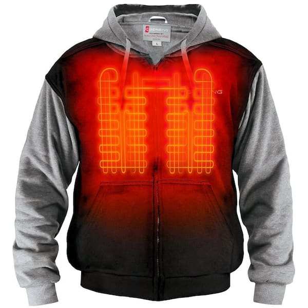 3XL Unisex 7-Volt Black Battery Heated Hoodie
