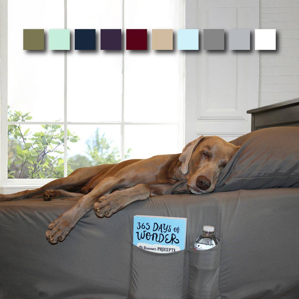 Eggplant Full/Double Polyester Microfiber Sheet Set with Smart Pockets