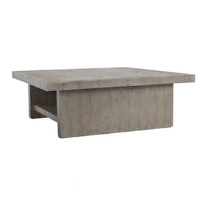 50 in. Gray Rectangle Concrete Coffee Table with Sled Base