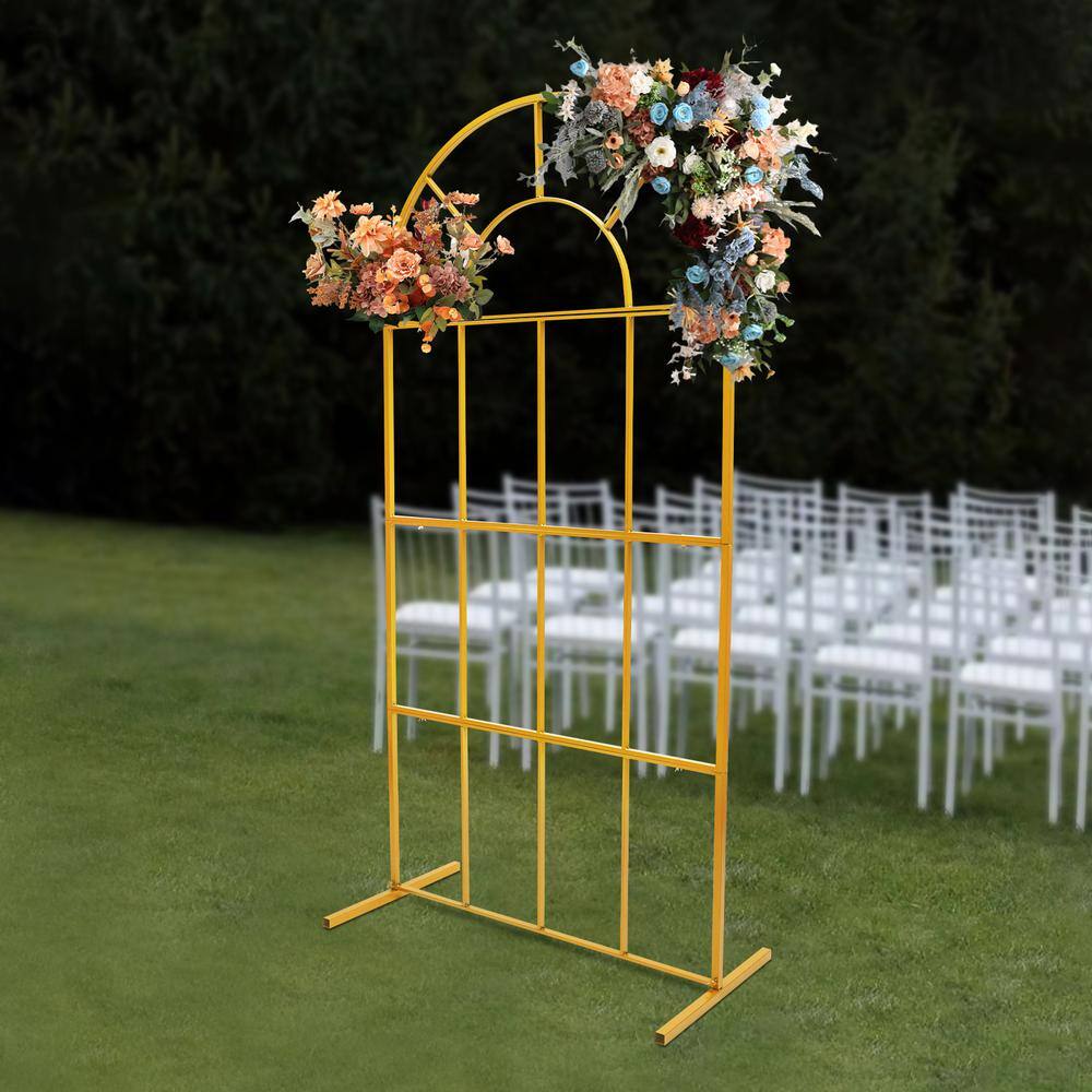 Gold Metal Arch Backdrop Stand for Parties and Weddings