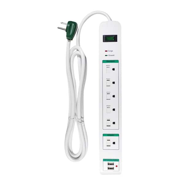 GoGreen Power 6 Outlet Surge Protector w/ 6 ft. Heavy Duty Cord