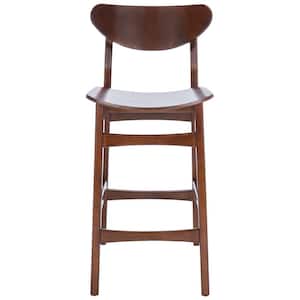 Thaxton 25.59 in. Walnut Mid-Back Wood Frame Counter Stool with Foot Rest
