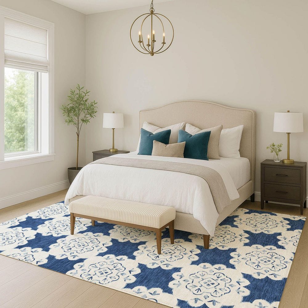 Chantille Machine Washable Indoor/Outdoor Abstract ACN2352 Navy 10 ft. x 14 ft. Area Rug price history on PriceWatchPro