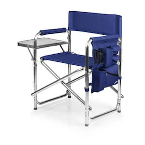 Sports Outdoor Portable Camping Chair with Side Table (Navy)