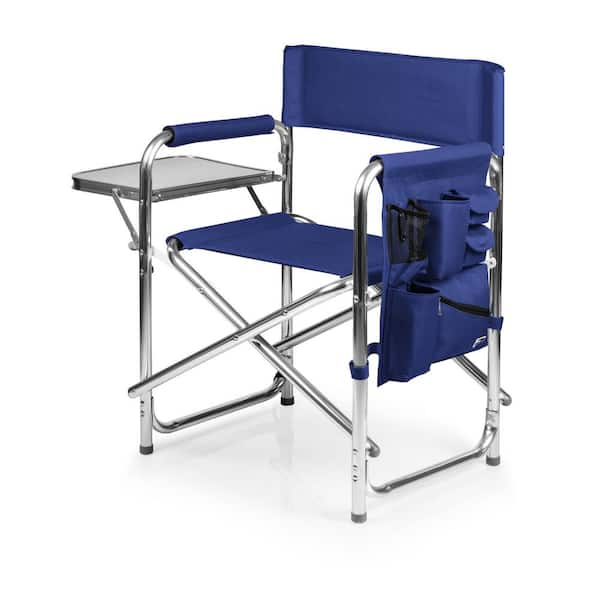 Sports Outdoor Portable Camping Chair with Side Table (Navy)