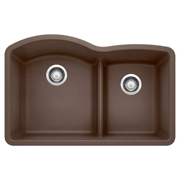 Blanco DIAMOND 32 in. Undermount Double Bowl Cafe Granite Composite Kitchen Sink with Low Divide