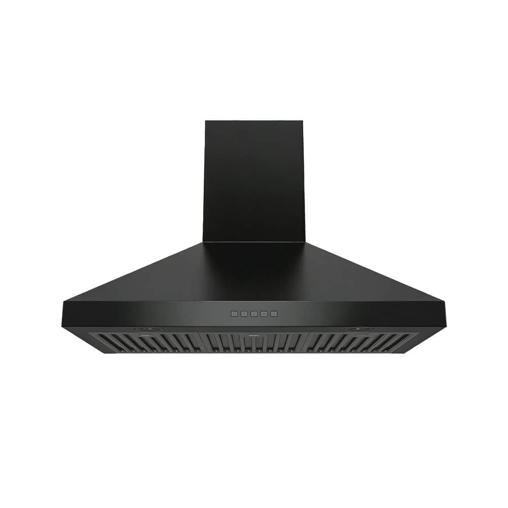 36 in. Convertible Wall Mount Range Hood with Changeable LED, Dishwasher-Safe Baffle Filters in Matte Black price history on PriceWatchPro