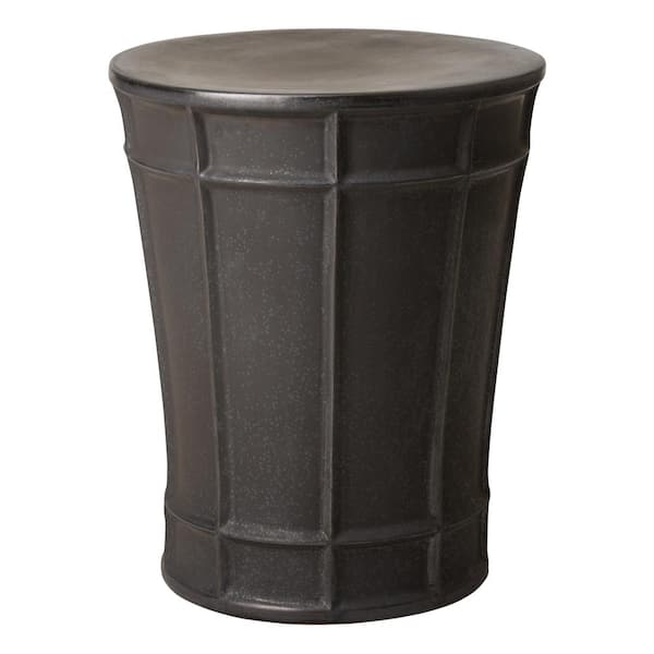 Emissary Varro 22.5 in. H Gunmetal Round Ceramic Garden Stool