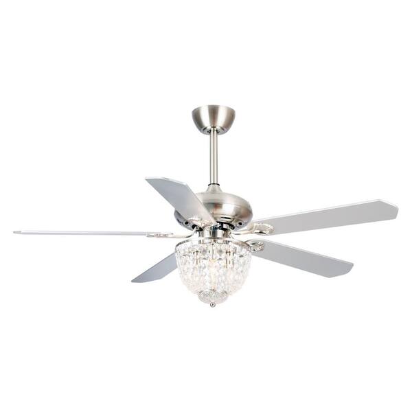 Indoor Chrome Crystal Ceiling Fan, Ceiling Fans With Remote Control Included