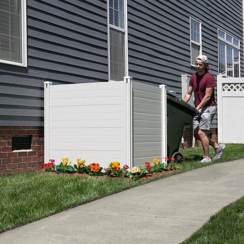 4ft x 4ft White Vinyl No-Dig Privacy Fence Panels