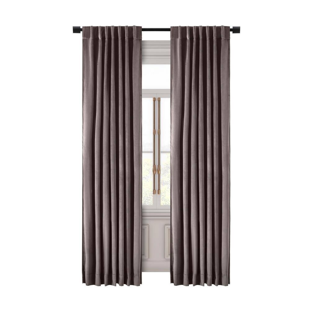 Premium Velvet Mauve Solid 50 in. W x 108 in. L Rod Pocket With Back Tab Room Darkening Curtain Panel price history on PriceWatchPro